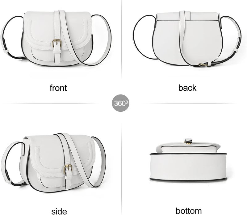 AFKOMST Crossbody Bags for Women,Small Saddle Purse and Boho Cross Body Handbags,Vegan Leather - Image 3
